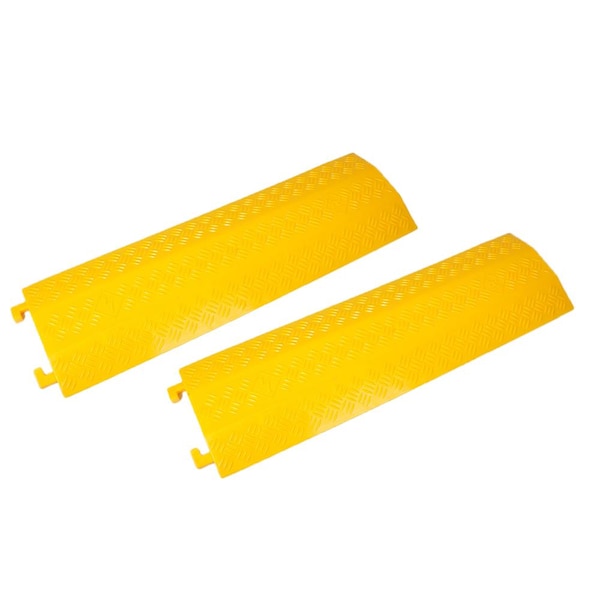 Pyle Cable Ramp, 1.60 in H, 38.60 in L, 11 in W, Polyethylene, Yellow, 1 PR PCBLCO22X2 - main
